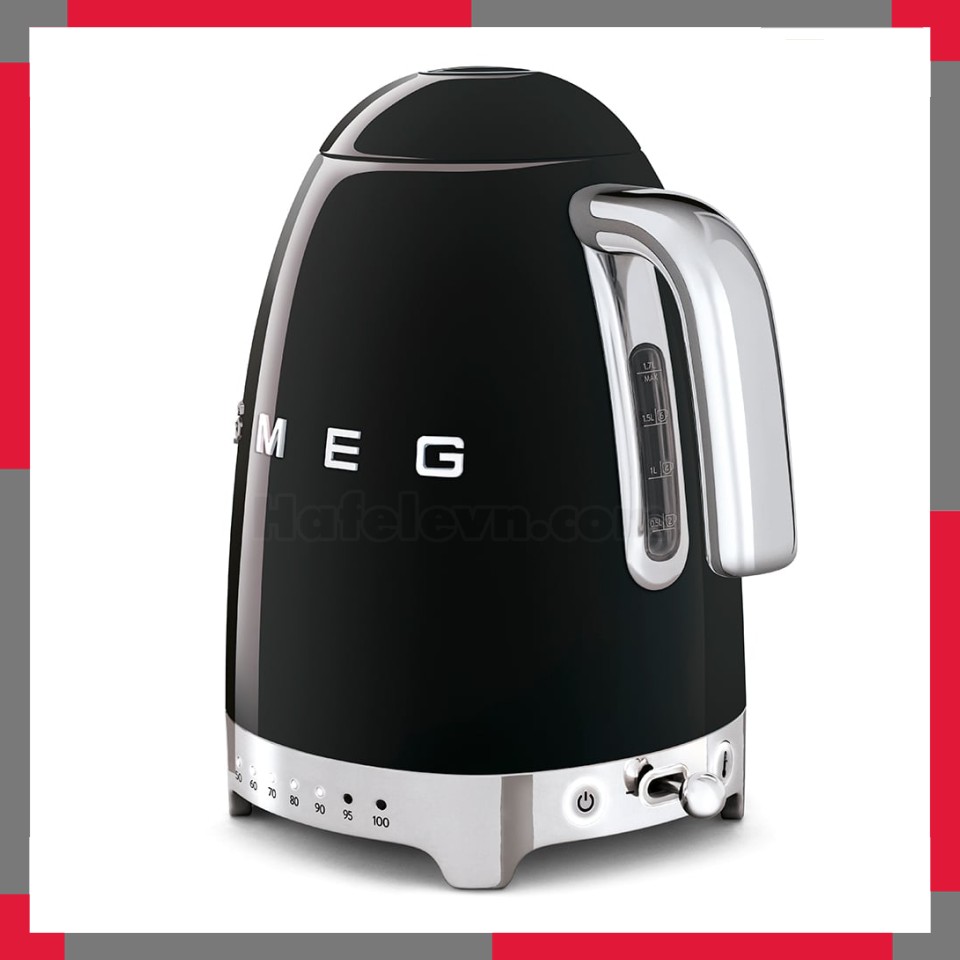 Ấm đun siêu tốc có nhiệt độ hiệu Smeg model KLF04BLEU màu đen
