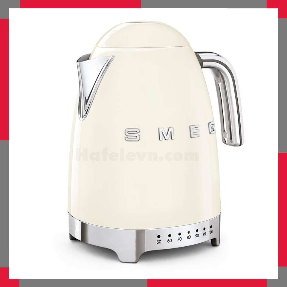 Ấm đun siêu tốc có nhiệt độ hiệu Smeg model KLF04CREU màu kem