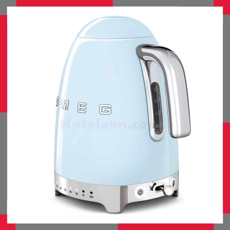 Ấm đun siêu tốc có nhiệt độ hiệu Smeg model KLF04PBEU màu xanh blue