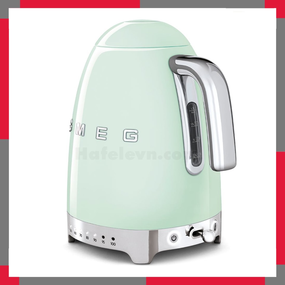 Ấm đun siêu tốc có nhiệt độ hiệu Smeg model KLF04PGEU màu xanh mint