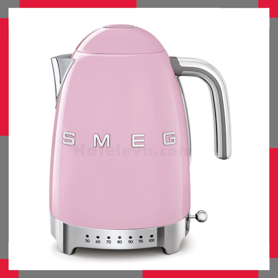 Ấm đun siêu tốc có nhiệt độ hiệu Smeg model KLF04PKEU màu hồng