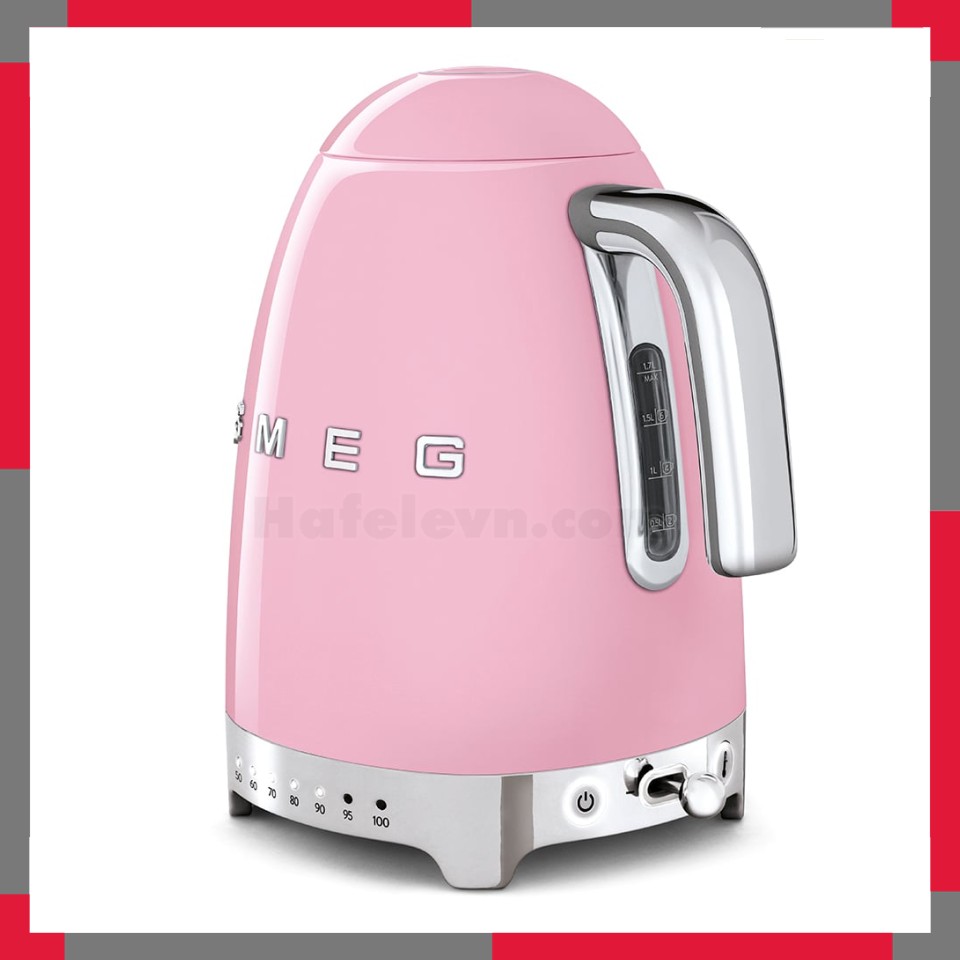 Ấm đun siêu tốc có nhiệt độ hiệu Smeg model KLF04PKEU màu hồng