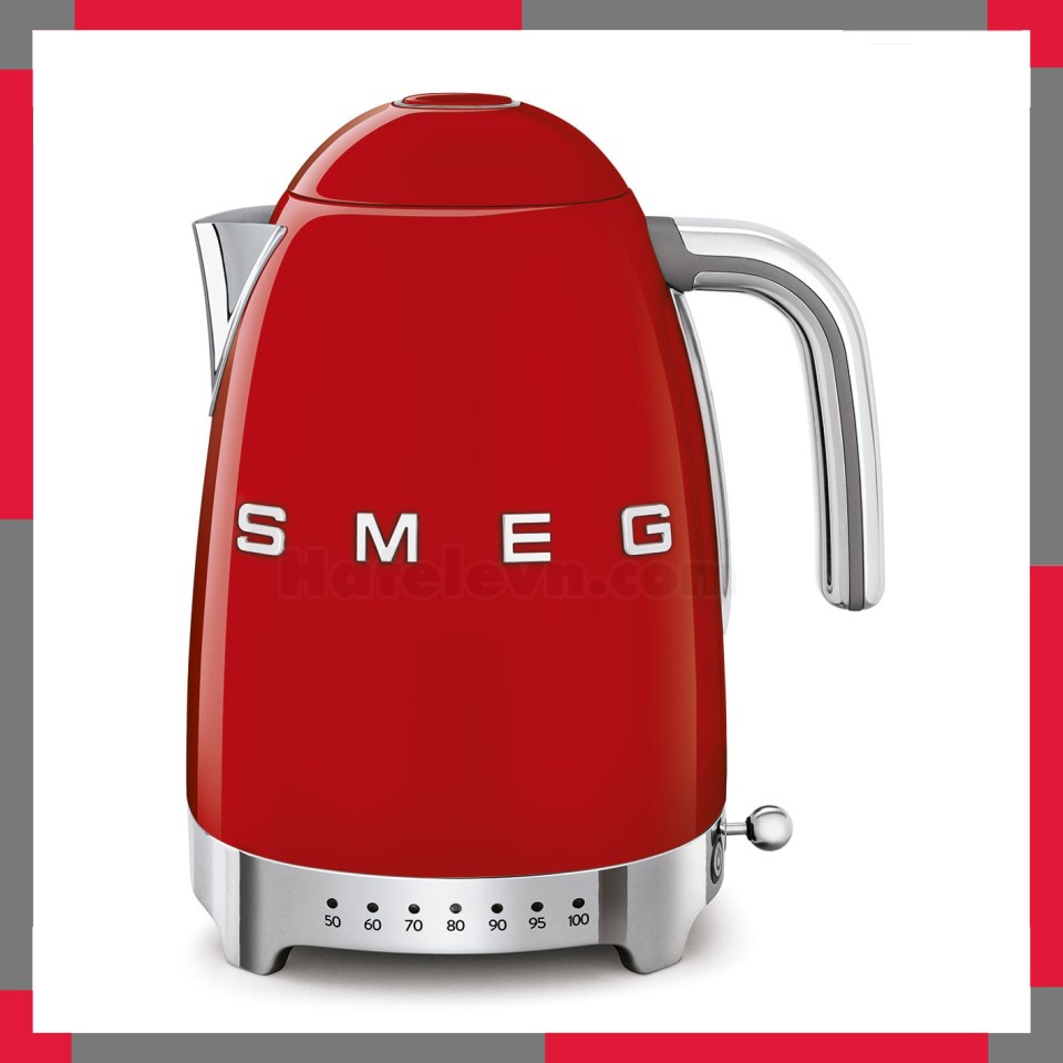 Ấm đun siêu tốc có nhiệt độ hiệu Smeg model KLF04RDEU màu đỏ