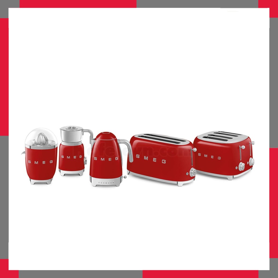 Ấm đun siêu tốc có nhiệt độ hiệu Smeg model KLF04RDEU màu đỏ