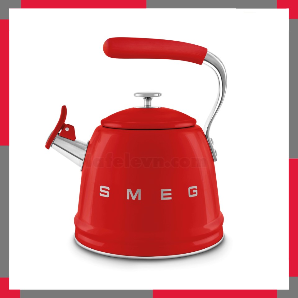 Ấm đun từ thổi sáo hiệu Smeg model WKF01RDEU, màu đỏ