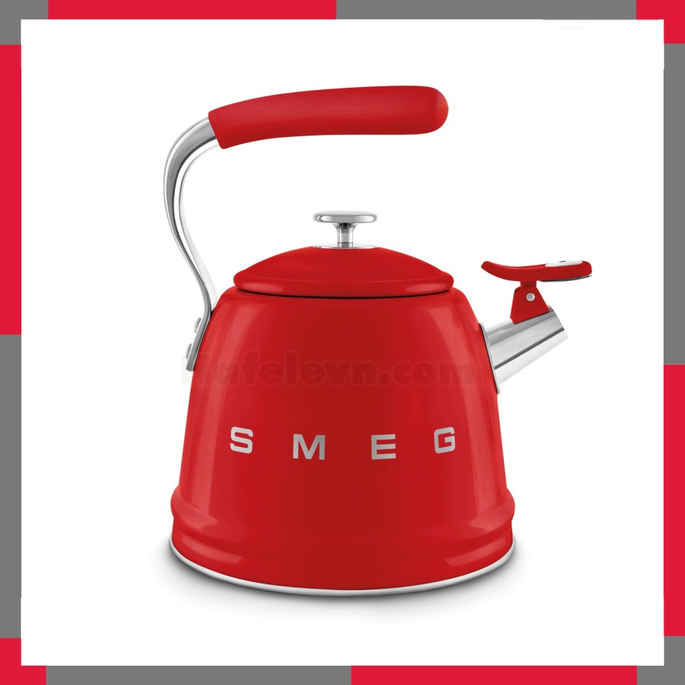 Ấm đun từ thổi sáo hiệu Smeg model WKF01RDEU, màu đỏ