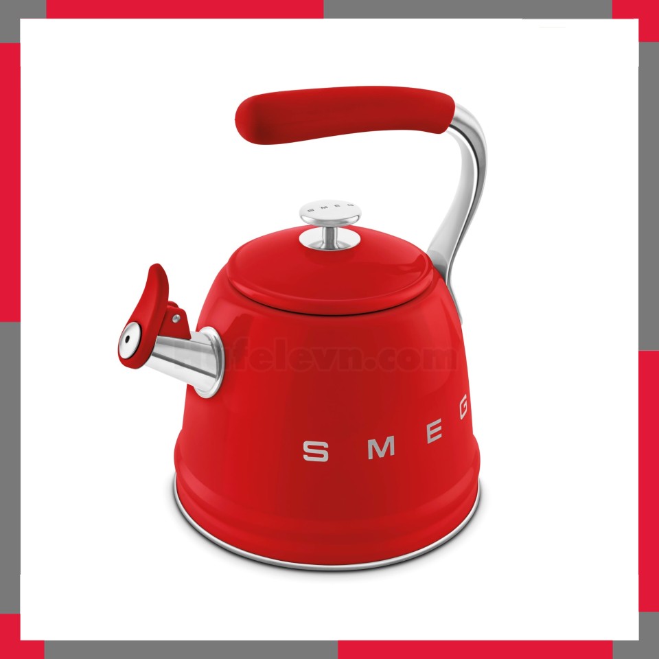 Ấm đun từ thổi sáo hiệu Smeg model WKF01RDEU, màu đỏ