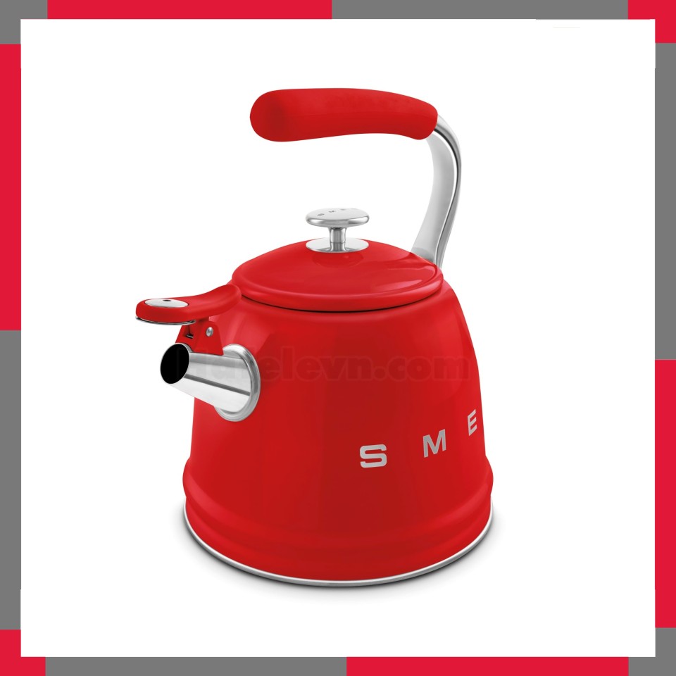 Ấm đun từ thổi sáo hiệu Smeg model WKF01RDEU, màu đỏ