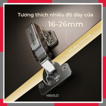 Bản lề thép giảm chấn góc nhỏ 3 đoạn lực series G2.0 HiGold 813788