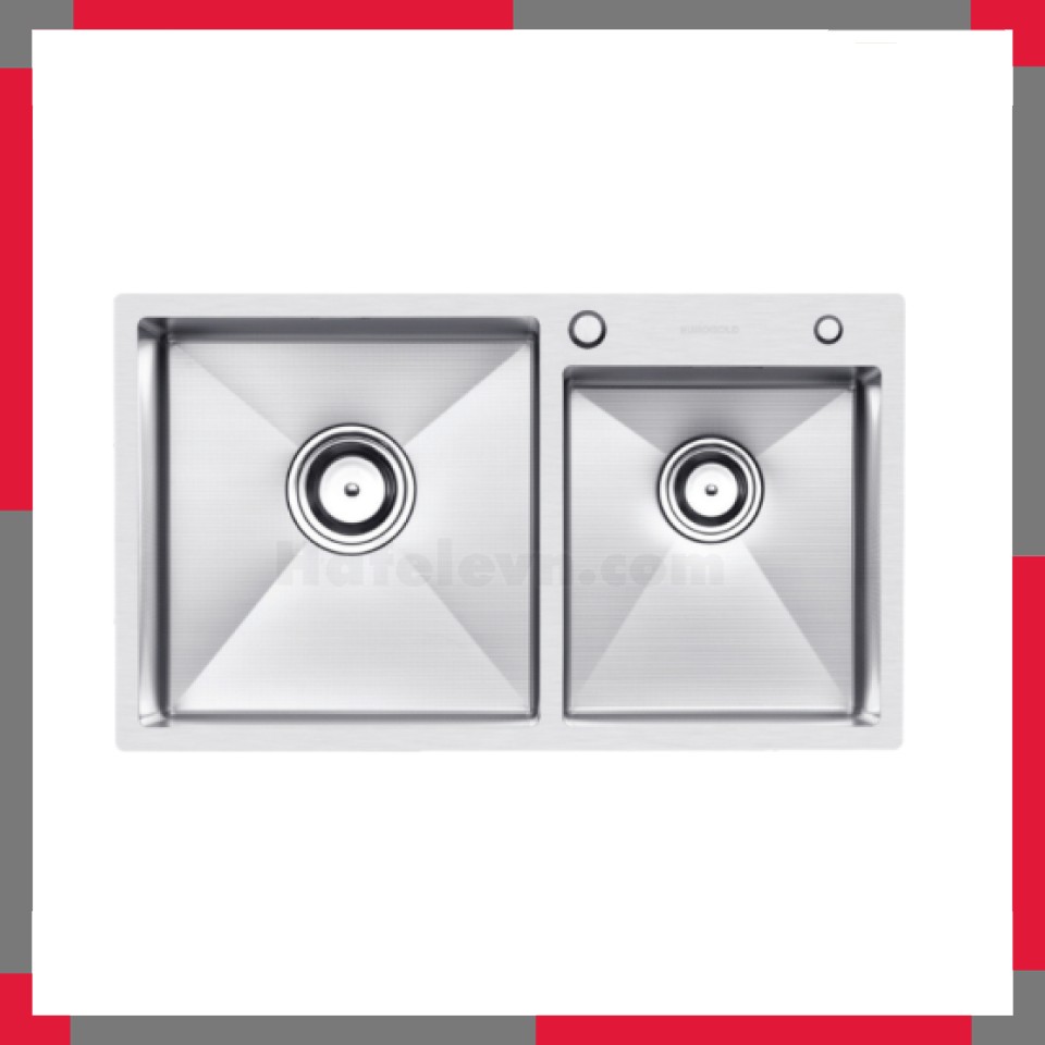 Chậu Rửa Bát Chống Xước 2 Hố Lệch Inox 304 EuroGold EUC28248GA