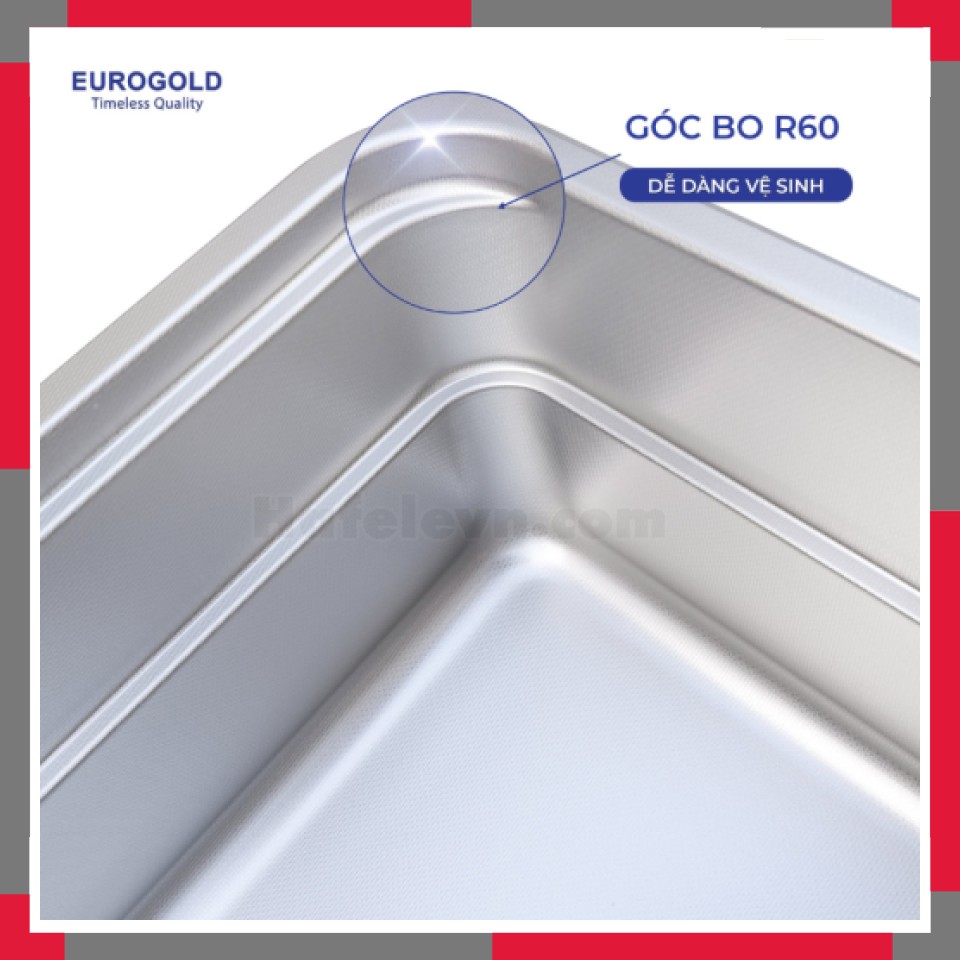 Chậu Rửa Bát Chống Xước Dập Liền Khối EuroGold EUC88050EB