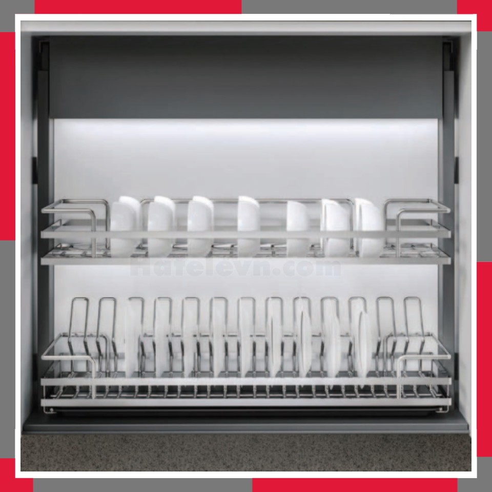 Giá Bát đĩa Nâng Hạ điện Inox 304 Nan Oval EuroGold EMP900