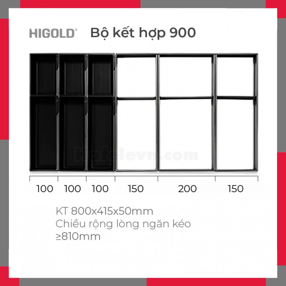 Hệ khay chia ngăn kéo nhôm hàng không cao cấp JR HiGold 301092