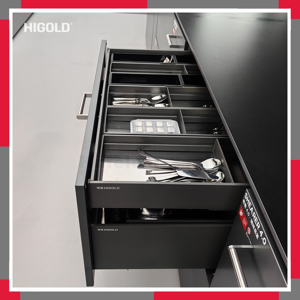 Hệ khay chia ngăn kéo nhôm hàng không cao cấp JR HiGold 301092