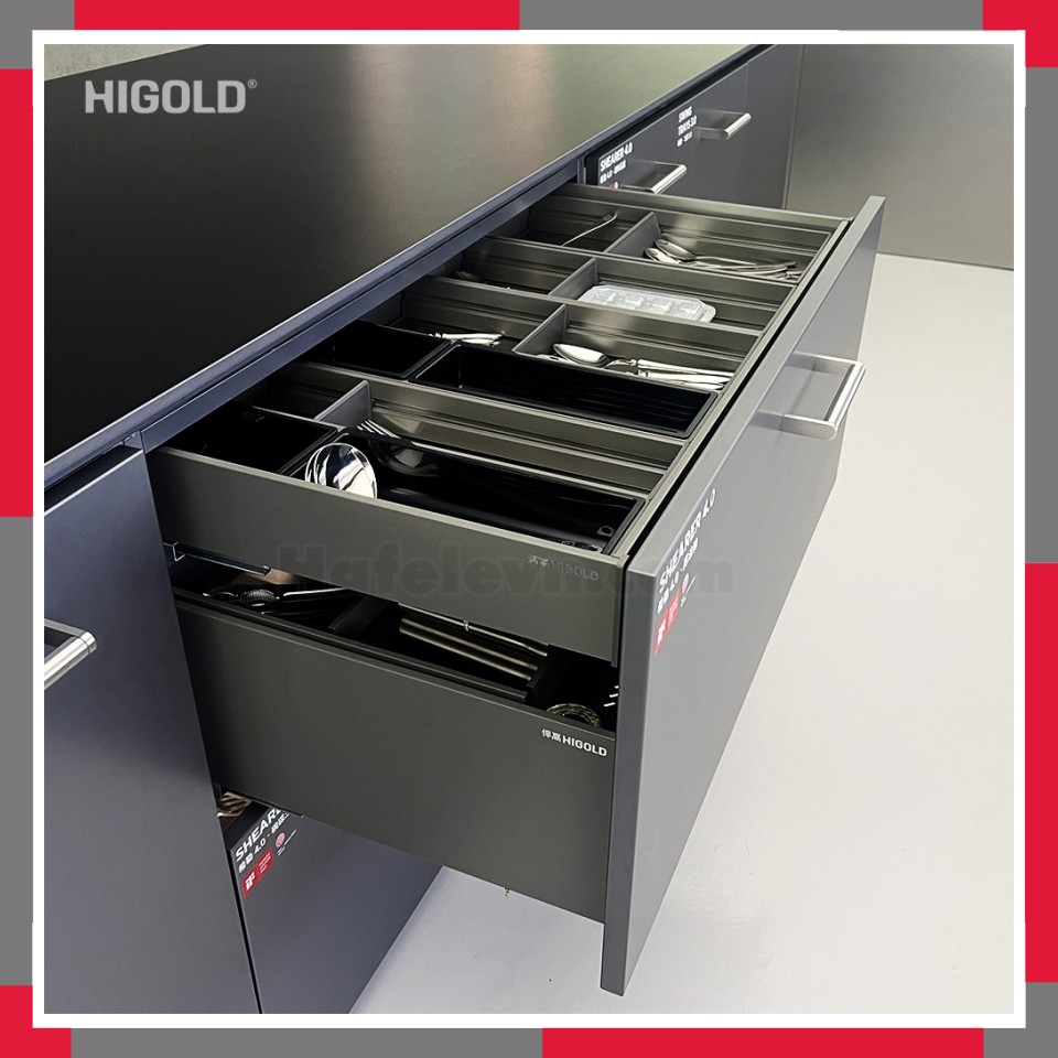 Hệ khay chia ngăn kéo nhôm hàng không cao cấp JR HiGold 301092