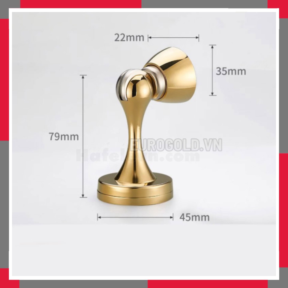 Hít Chốt Chặn Cửa Hợp Kim Mạ Vàng EuroGold 24k