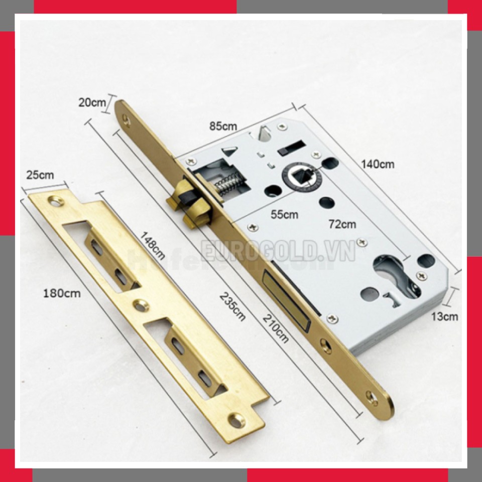 Khóa Cửa Phân Thể, Khóa Cửa đi Thông Phòng Hợp Kim Cao Cấp Phong Cách Tân Cổ điển EuroGold BH72F269