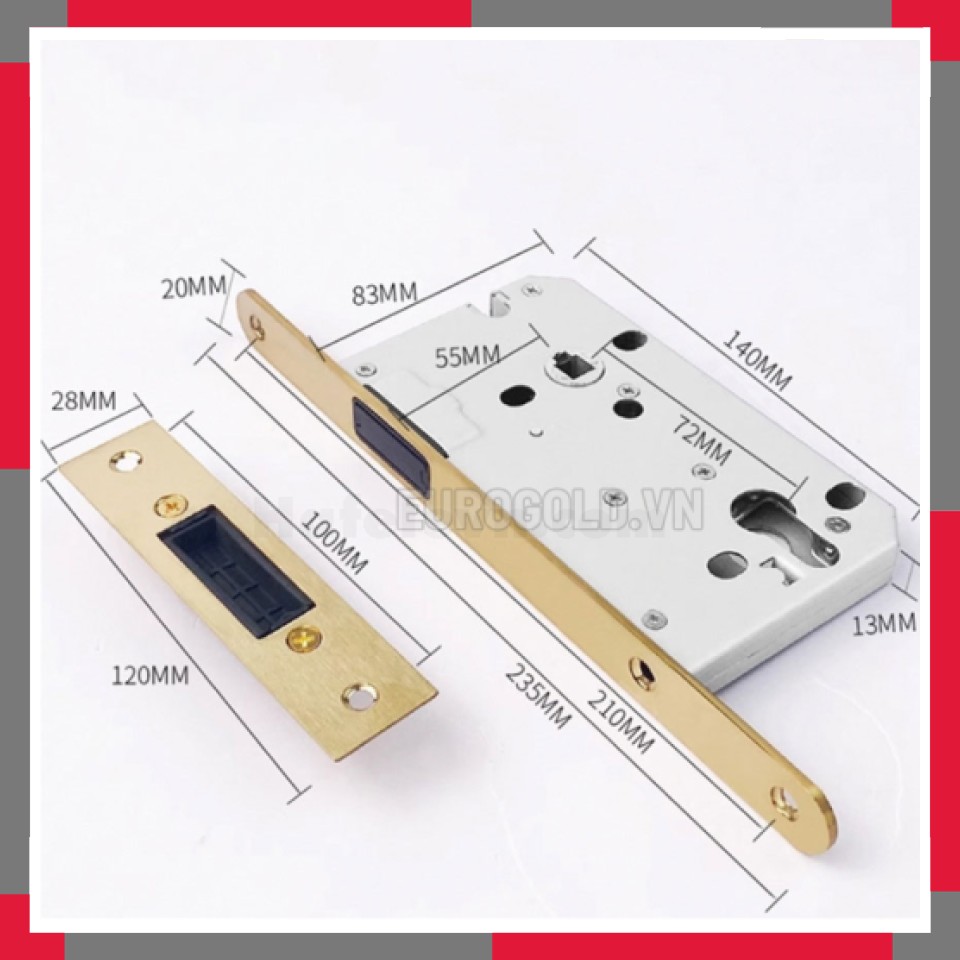 Khóa Cửa Phân Thể, Khóa Cửa đi Thông Phòng Hợp Kim Cao Cấp Phong Cách Tân Cổ điển EuroGold BH72F269