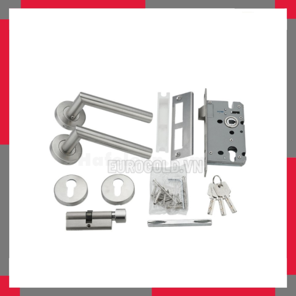 Khóa Cửa Phân Thể, Khóa Cửa đi Thông Phòng Inox EuroGold SUS304