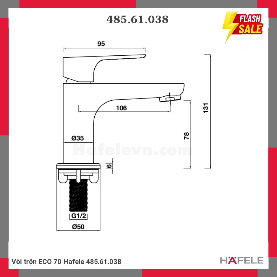 Vòi trộn ECO 70 Hafele 485.61.038