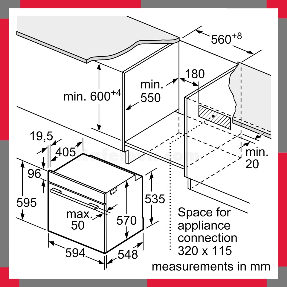 Lò nướng âm tủ Bosch HBA514BB3 Serie 4