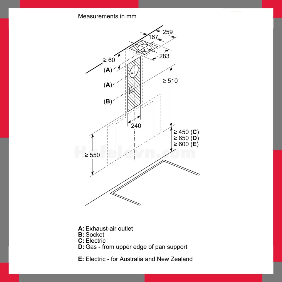 Máy hút mùi áp tường Bosch DWK91LT60 Serie 8