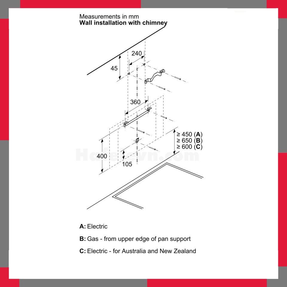 Máy hút mùi áp tường Bosch DWK91LT60 Serie 8
