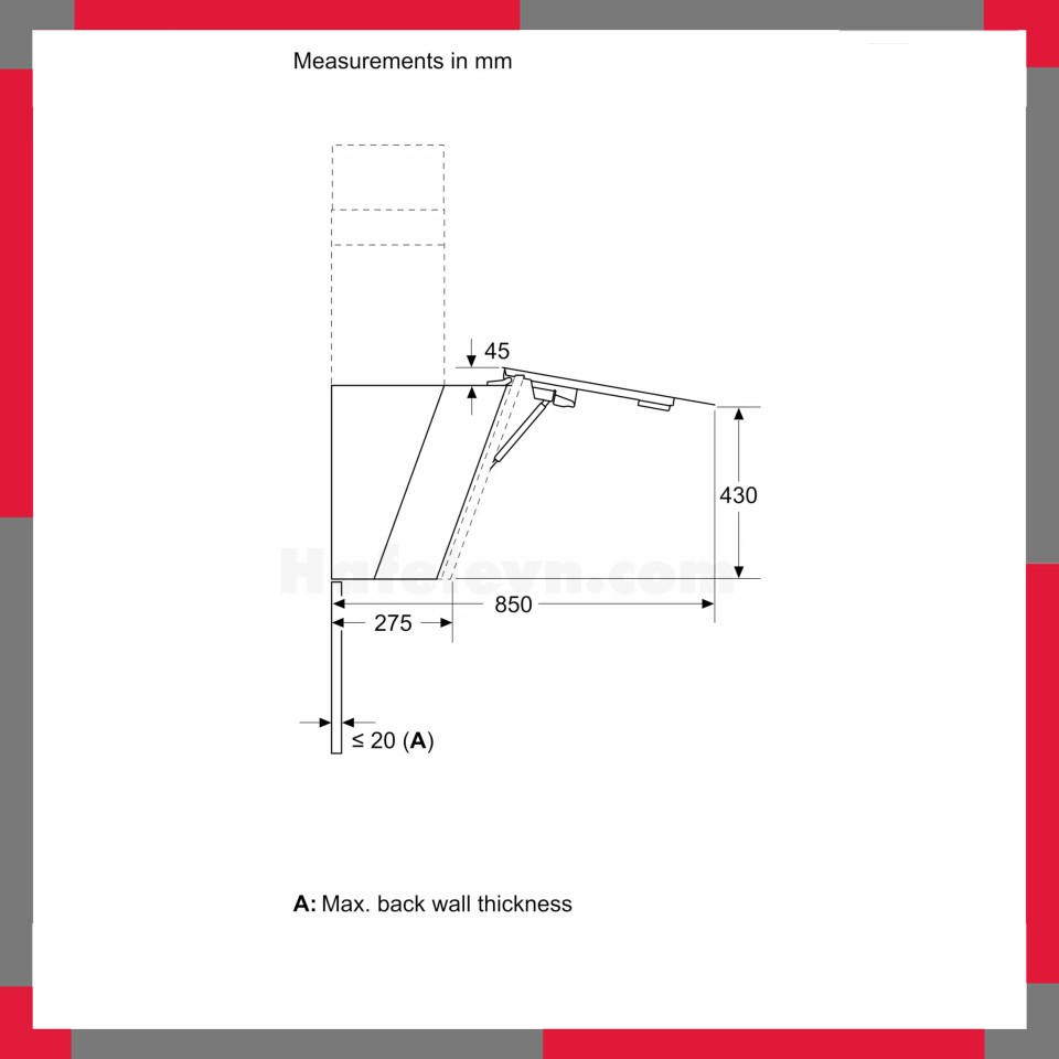 Máy hút mùi áp tường Bosch DWK91LT60 Serie 8