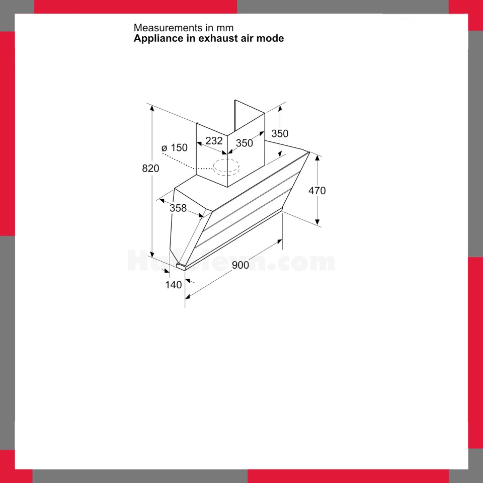 Máy hút mùi áp tường Bosch DWK98IJ60I Serie 4