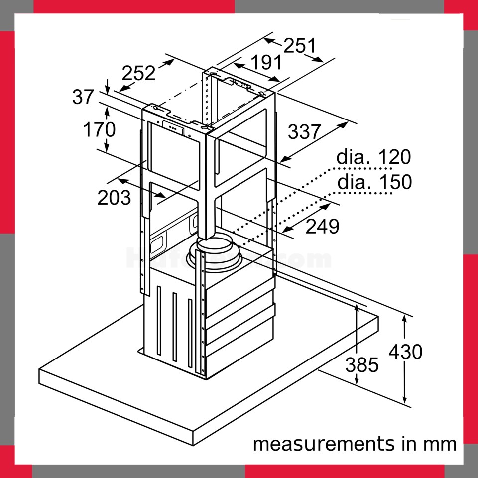 Máy hút mùi đảo Bosch DIB97IM50 Serie 4