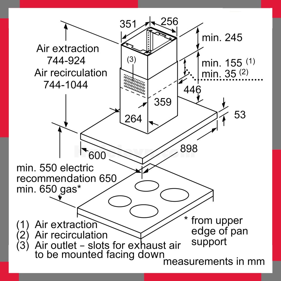 Máy hút mùi đảo Bosch DIB97IM50 Serie 4