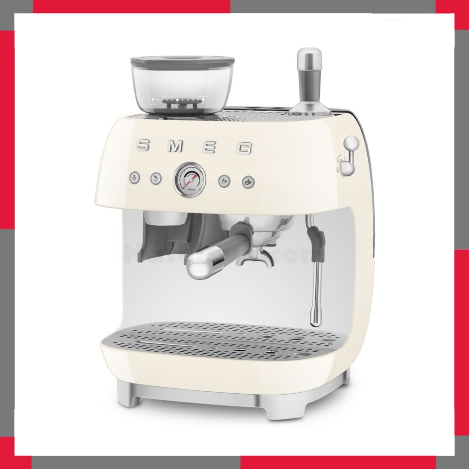 Máy pha cà phê có tích hợp máy xay Smeg 50's Style Aesthetic EGF03CR