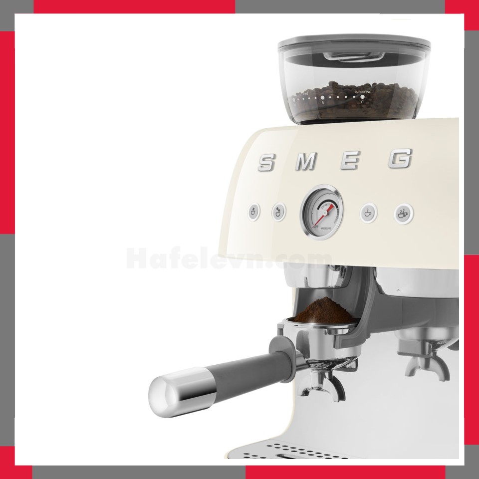 Máy pha cà phê có tích hợp máy xay Smeg 50's Style Aesthetic EGF03CR