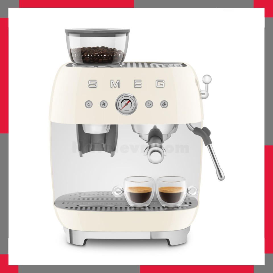 Máy pha cà phê có tích hợp máy xay Smeg 50's Style Aesthetic EGF03CR