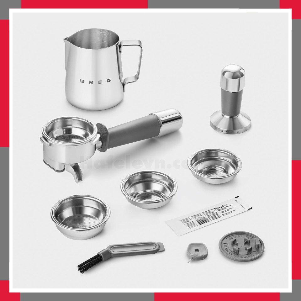Máy pha cà phê có tích hợp máy xay Smeg 50's Style Aesthetic EGF03CR