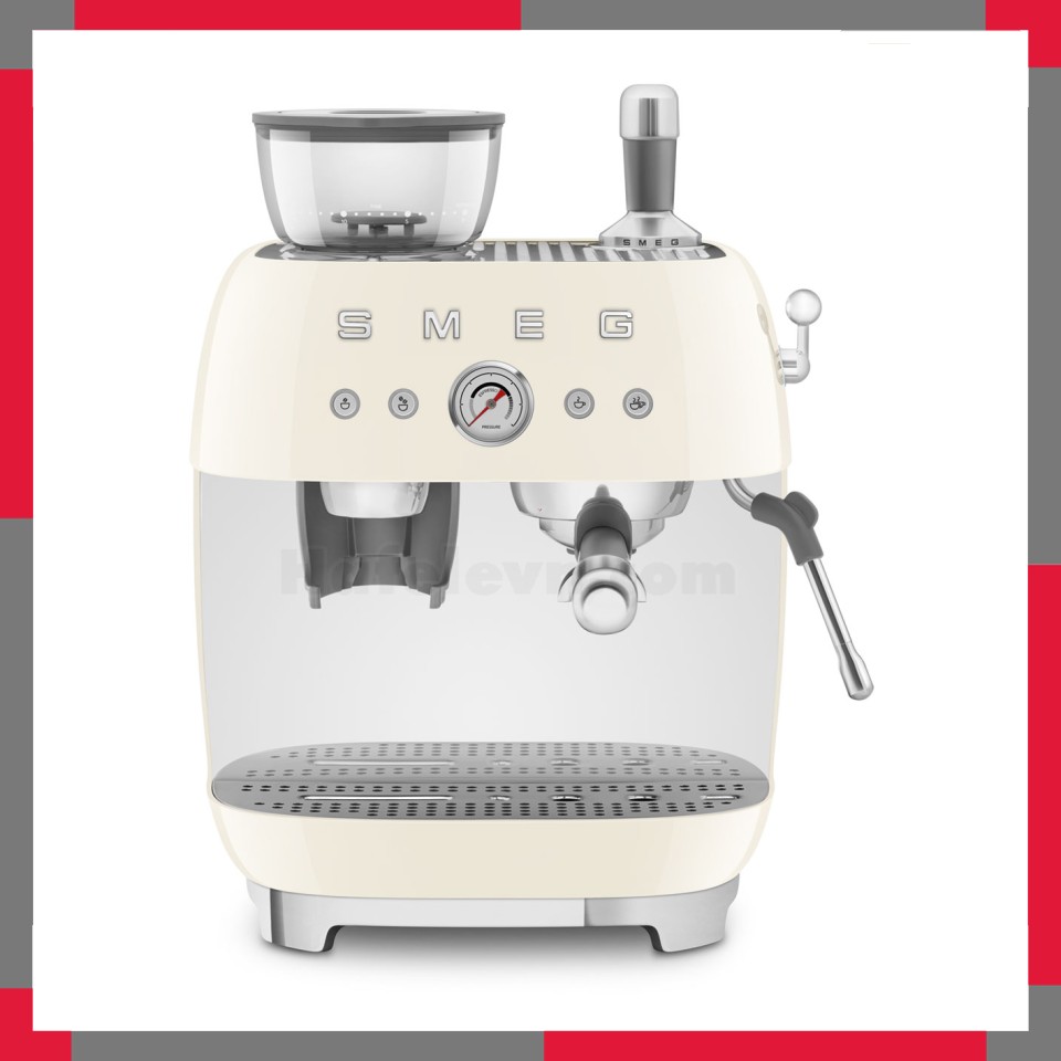 Máy pha cà phê có tích hợp máy xay Smeg 50's Style Aesthetic EGF03CR
