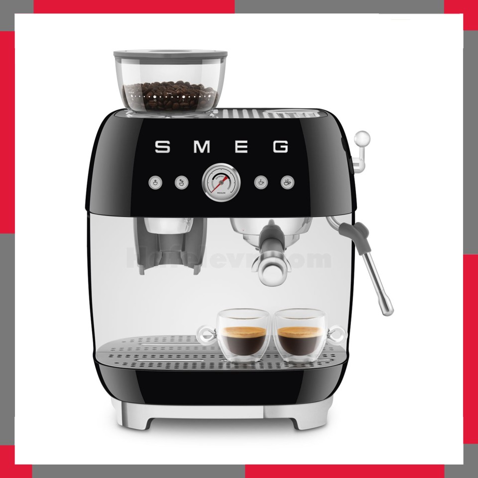 Máy pha cà phê có tích hợp máy xay Smeg 50's Style EGF03BL
