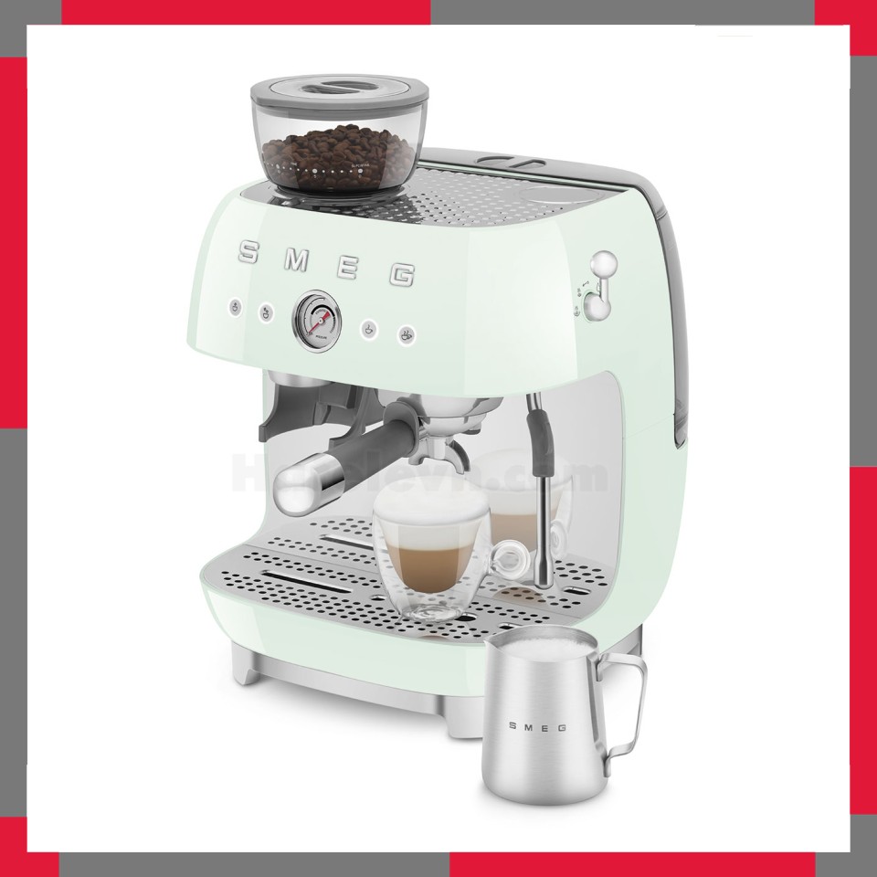 Máy pha cà phê có tích hợp máy xay Smeg 50's Style EGF03PG