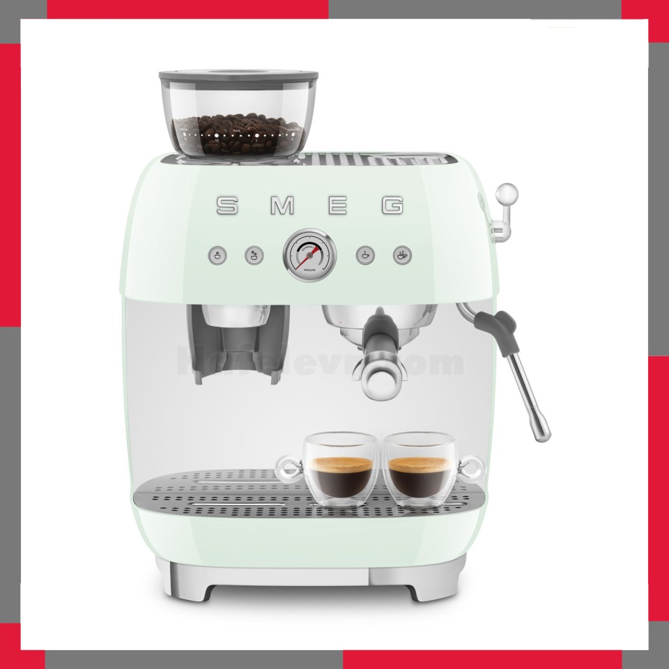 Máy pha cà phê có tích hợp máy xay Smeg 50's Style EGF03PG