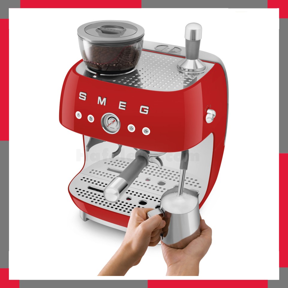 Máy pha cà phê có tích hợp máy xay Smeg 50's Style EGF03RD