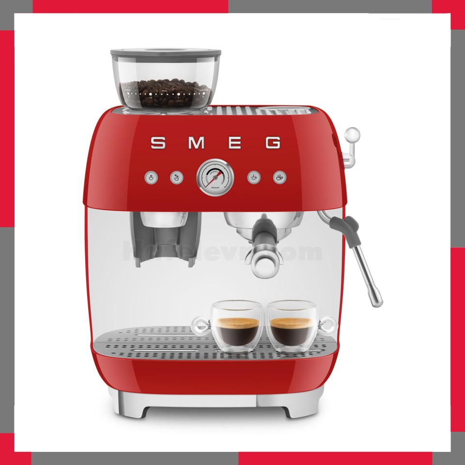 Máy pha cà phê có tích hợp máy xay Smeg 50's Style EGF03RD