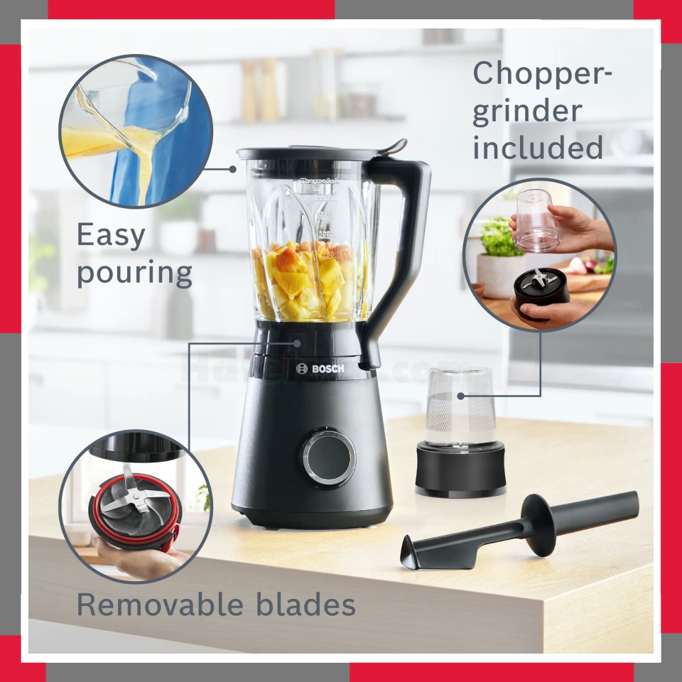 Máy xay sinh tố u0026 xay nhuyễn Bosch MMB6176B Serie 4