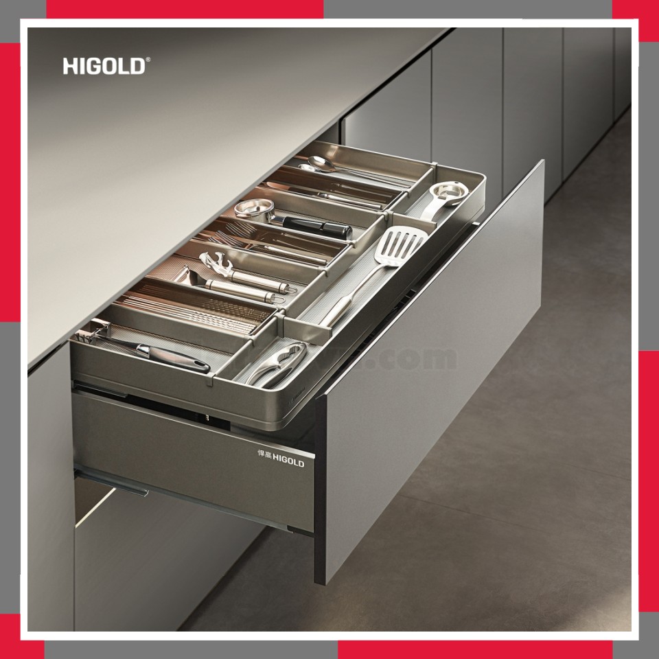 Ngăn kéo âm tích hợp hệ khay chia thìa dĩa Shearer 4.0 HiGold 301851