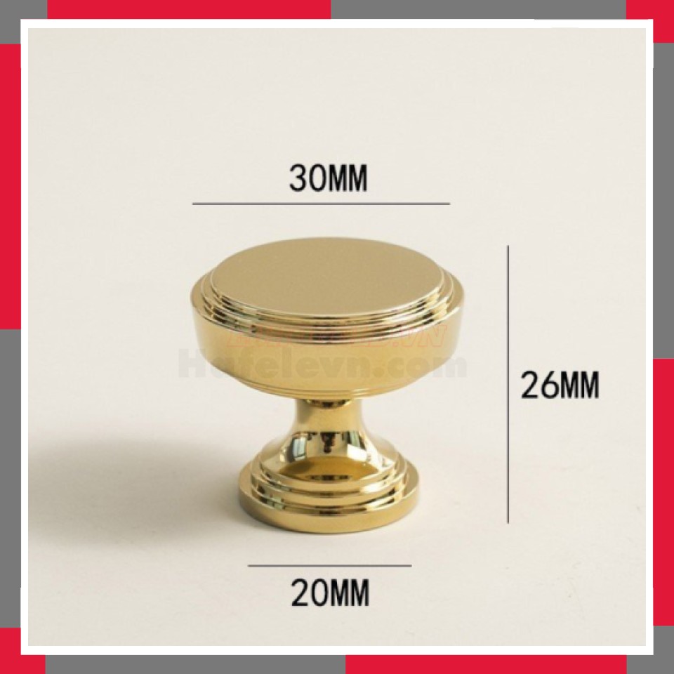 Núm đồng Nguyên Chất Phủ Pvd Vàng Bóng Hiện đại EuroGold BHG01