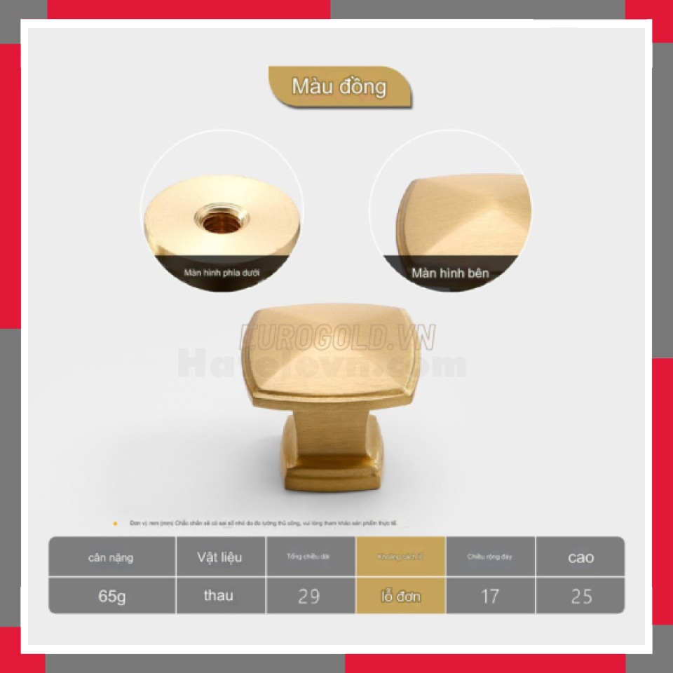 Núm Tủ đồng Nguyên Chất EuroGold BH6751