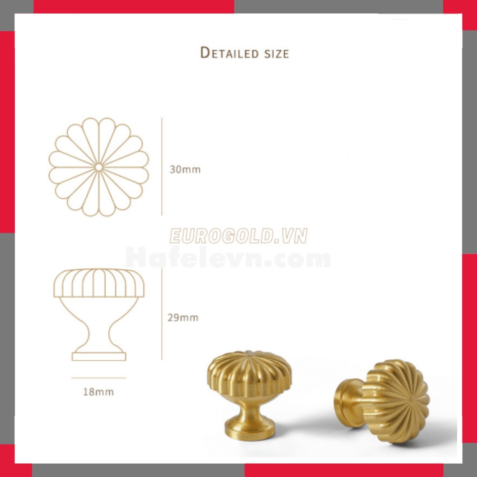 Núm Tủ Tròn đồng Nguyên Chất EuroGold BHG72