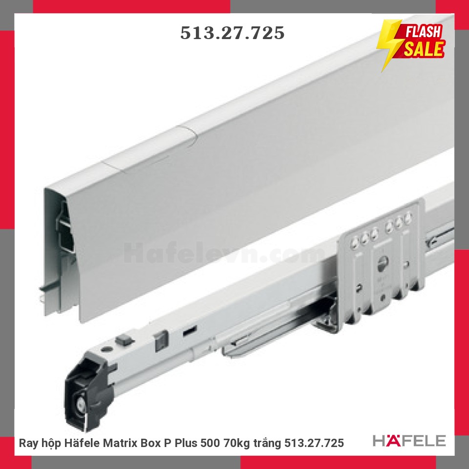 Ray hộp Häfele Matrix Box P Plus 500 70kg trắng 513.27.725