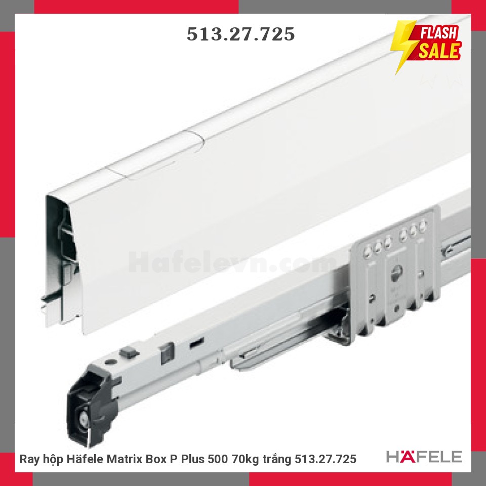 Ray hộp Häfele Matrix Box P Plus 500 70kg trắng 513.27.725