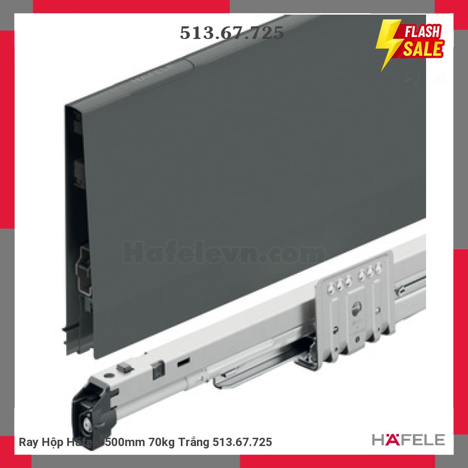 Ray Hộp Häfele 500mm 70kg Trắng 513.67.725