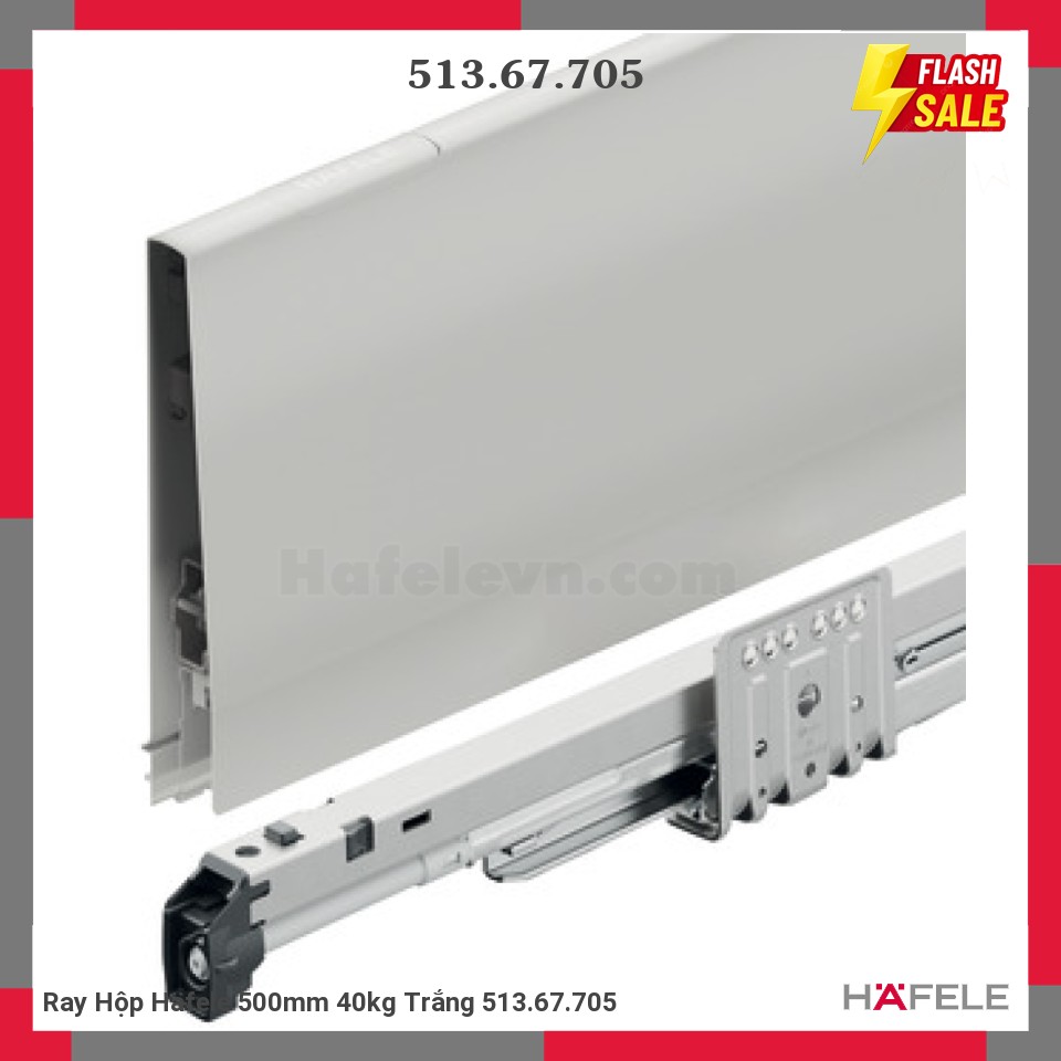 Ray Hộp Häfele 500mm 40kg Trắng 513.67.705